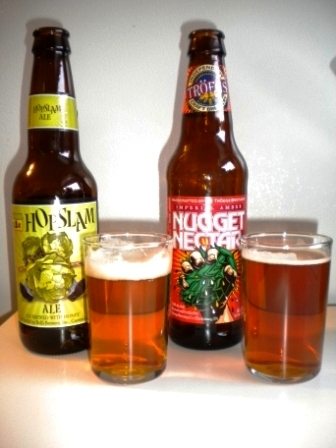 Featured image for “FACEOFF:  Bell’s Hopslam vs. Troegs Nugget Nectar”