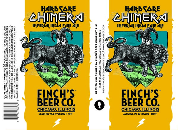 Finch's Hardcore Chimera Imperial India Pale Ale Label IIPA