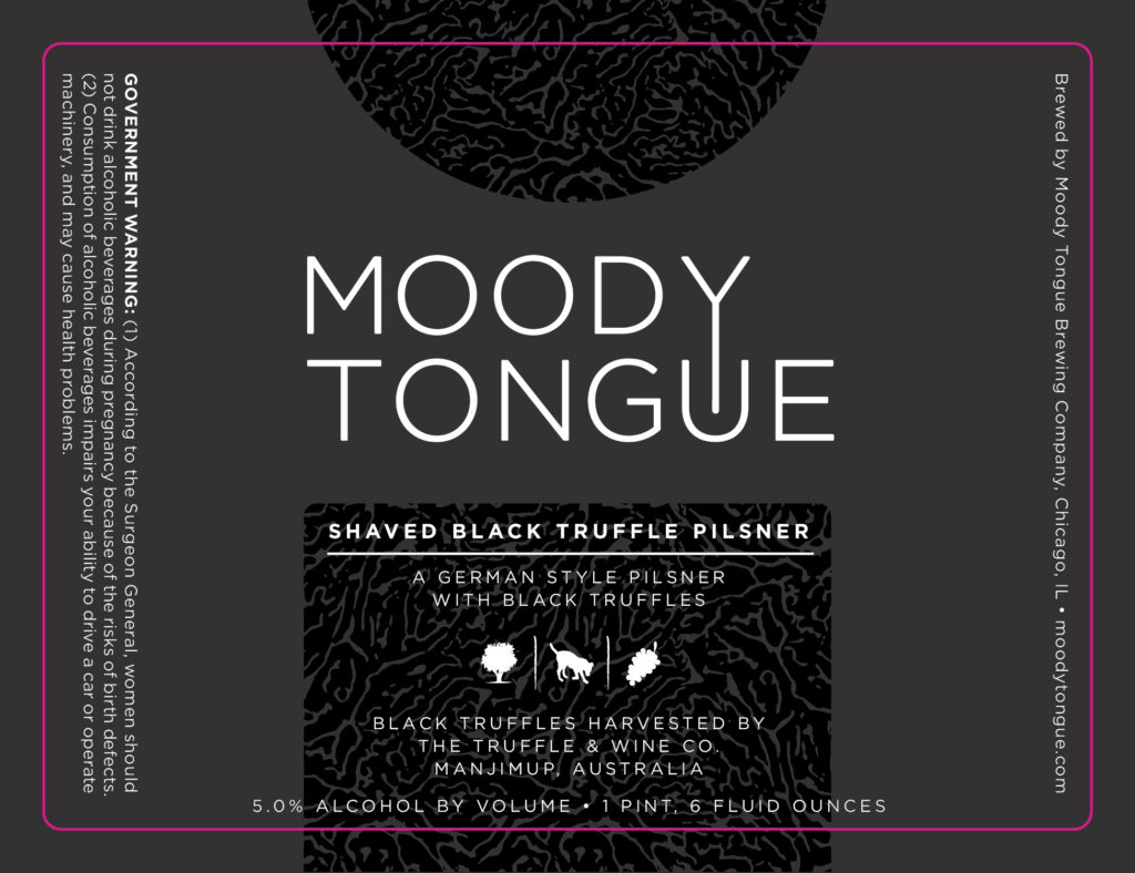 Moody Tongue Shaved Black Truffle Pilsner Label